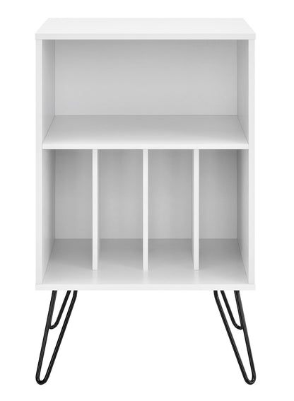 Ameriwood Harmony Turntable Stand, Wood Look White, 86.61 cm (H) x 52.58 cm (W) x 45.72 cm (D)
