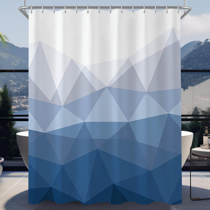Lerores Shower Curtain, 180 x 170 cm, Geometric Gradient, Weighted Hem, Anti-Mould, Water-Repellent