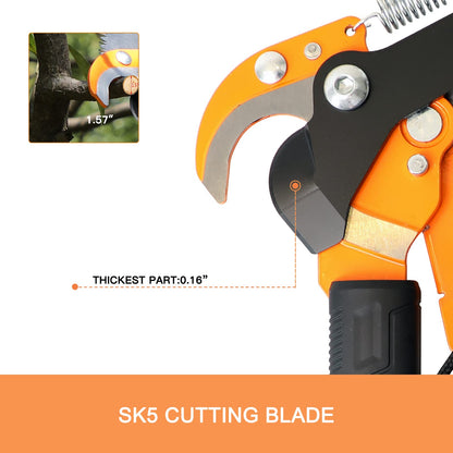 GARCARE Pole Saws for Tree Trimming, Loppers and Pole Saw 2 in 1, Lightweight Telescoping Tree Pruner with 35mm Cutting Capacity, Adjustable Length
