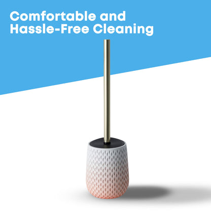Blue Canyon Milano Pink Toilet Brush for Bathroom, Flexible Toilet Bowl Plastic Brush Head with Silicone Bristles for Deep Cleaning, Compact Size