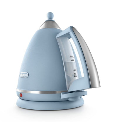 De'Longhi Argento Flora KBX3016.AZ Kettle, 360 Swivel base & cord storage, Blue