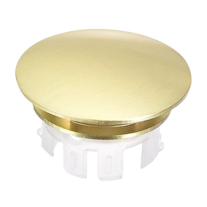sourcing map Sink Trim Overflow Cover, Sink Overflow Rings Bathroom Kitchen Basin Drain Cover Hole Insert in Round Caps, Gold Tone