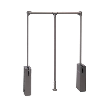 Emuca - Sway pull-down wardrobe rail lift, 830-1150mm, Steel, Aluminium and Plastic, Titanium painted