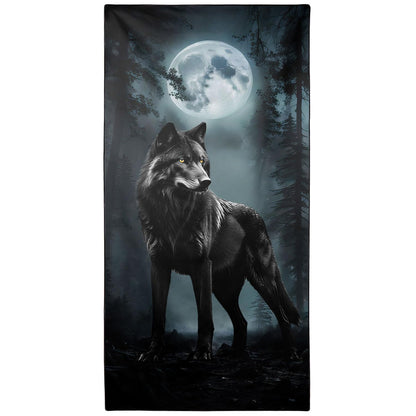 YISUMEI Black Wolf Beach Towels for Adults Extra Large 180 x 90 cm, Microfibre Quick Dry Towel for Travel Swimming Camping Sports