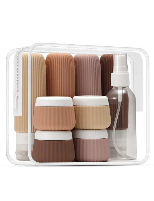 Yiorxu Travel Bottles Set for Toiletries TSA Approved,9 Pack Silicone Travel Bottles Containers for Toiletries Leak Proof,Small Plastic Bottles