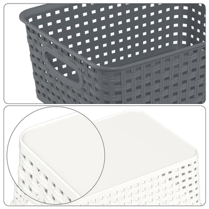 Qshape Kitchen Plastic Weave Storage Baskets, 6 Packs