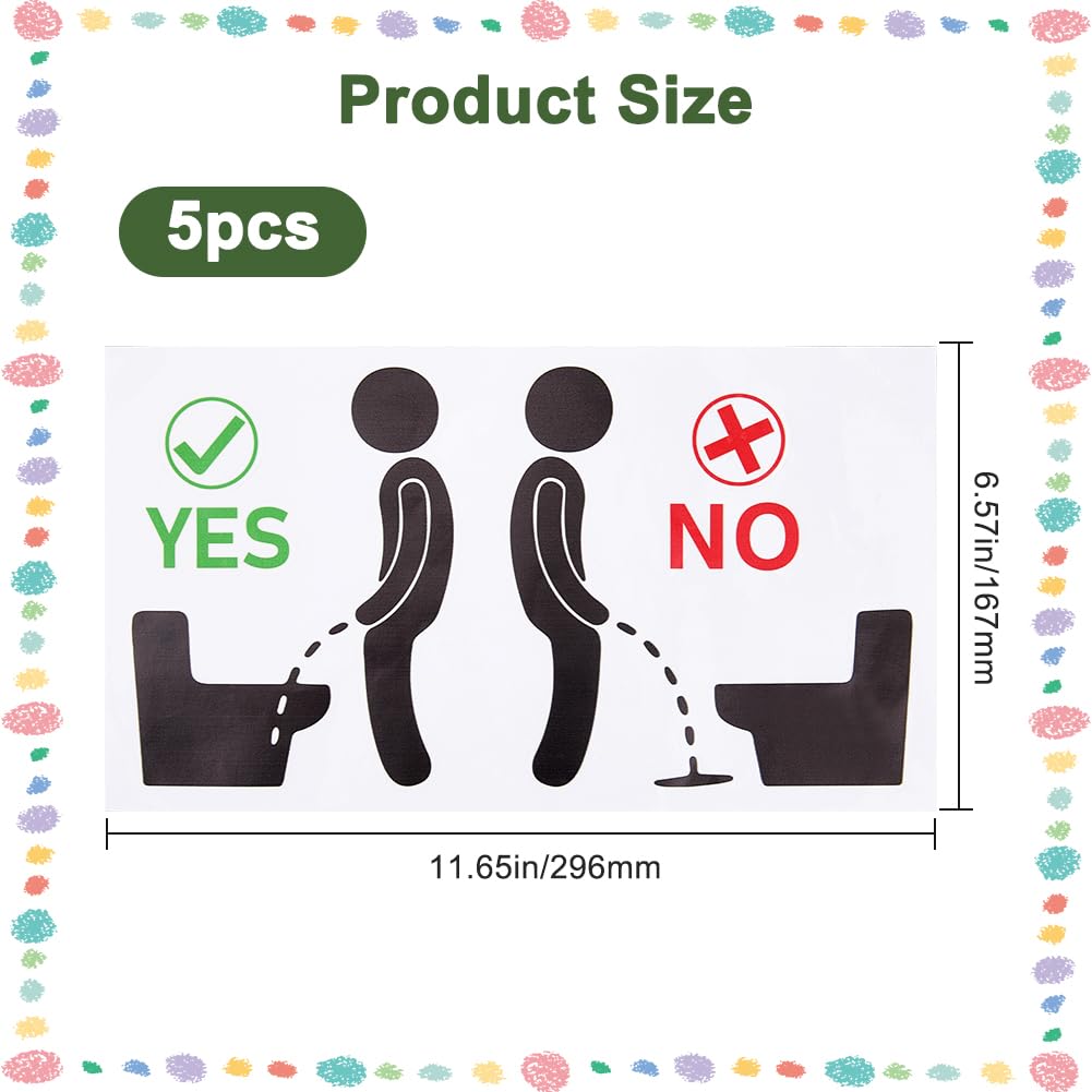 GORGECRAFT 5Pcs Toilet Target Aiming Stickers Potty Training Toilet Pee Target Decal Removable Self Adhesive Black Waterproof Bumper Decals for