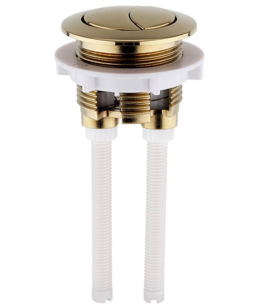 Taps2Traps? Brushed Brass Effect Universal Toilet Dual Flush Button Fit 38mm Cistern Hole - Not Suitable for Cable Operated or Concealed cisterns