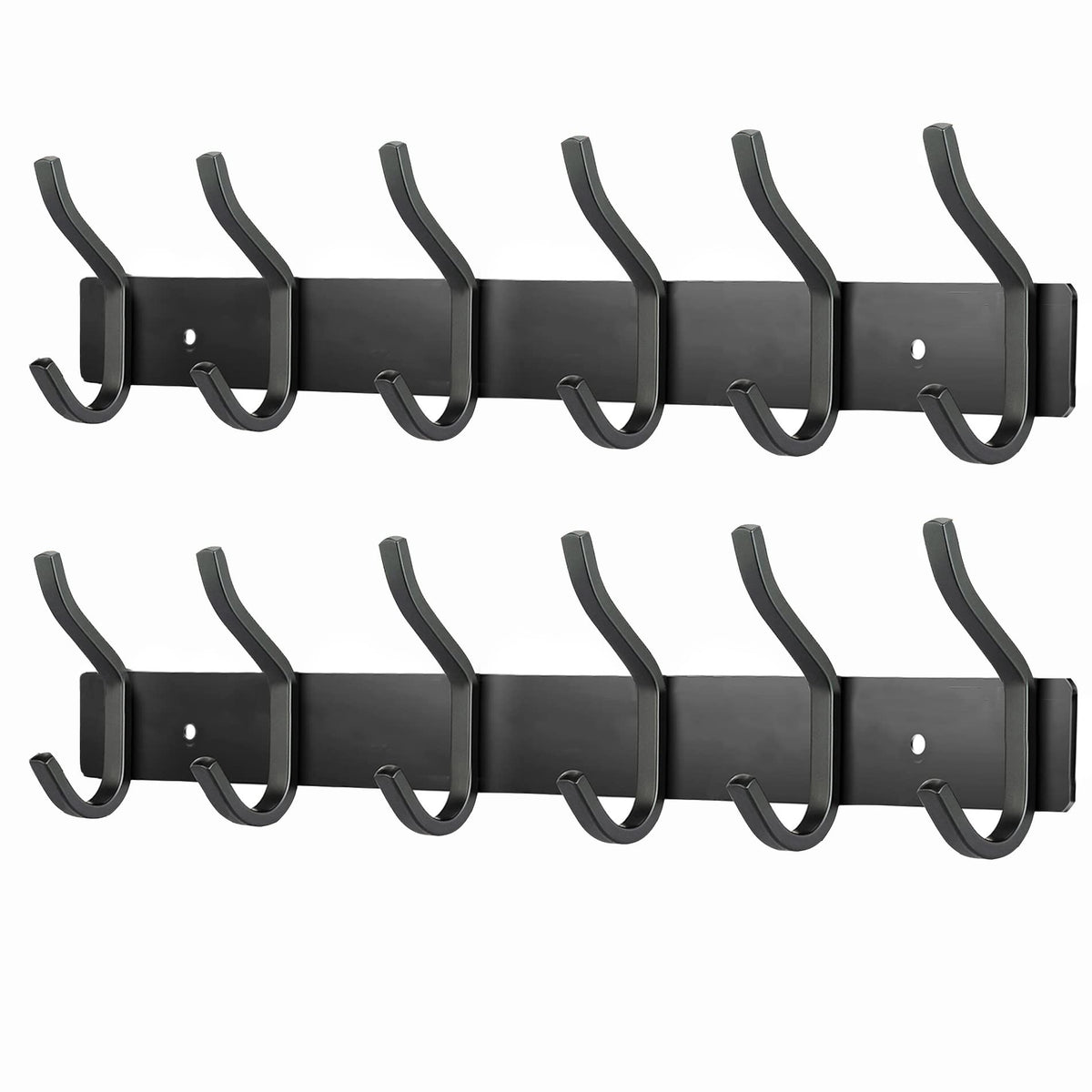 MEIJO Coat Hooks Wall Mounted, Coat Rack Wall Mounted Stainless Steel with 6 Hooks Heavy Duty Coat Hooks for Door, Bedroom, Bathroom, Kitchen