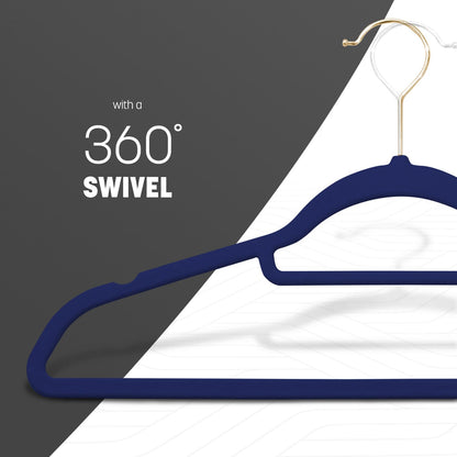 KEPLIN Velvet Hangers 20 Pack (41.5cm) - Non-Slip Clothes Coat hangers with Tie Bar and 360 Degree Hook for Home Storage Durable