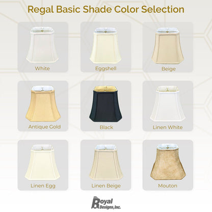 Royal Designs Square Cut Corner Bell Lamp Shade, Black, 5 x 10 x 8.75