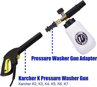 M MINGLE Foam Cannon, Replacement Parts for Karcher K2, K3, K4, K5, K6, K7 Pressure Washer, with 5 Nozzle Tips, 1/4 Inch Quick Connector