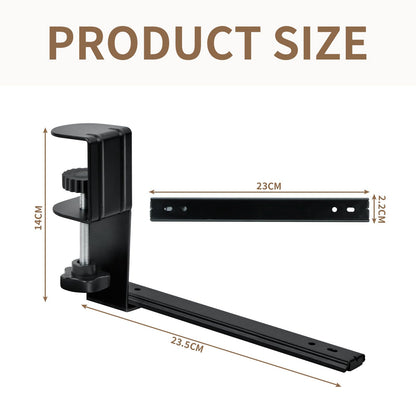 xiruiubao Removable Keyboard Holder, Extendable and Silent Keyboard Tray for Office, PC Keyboard Support with Large C Clamp, 235 mm x 22 mm Iron