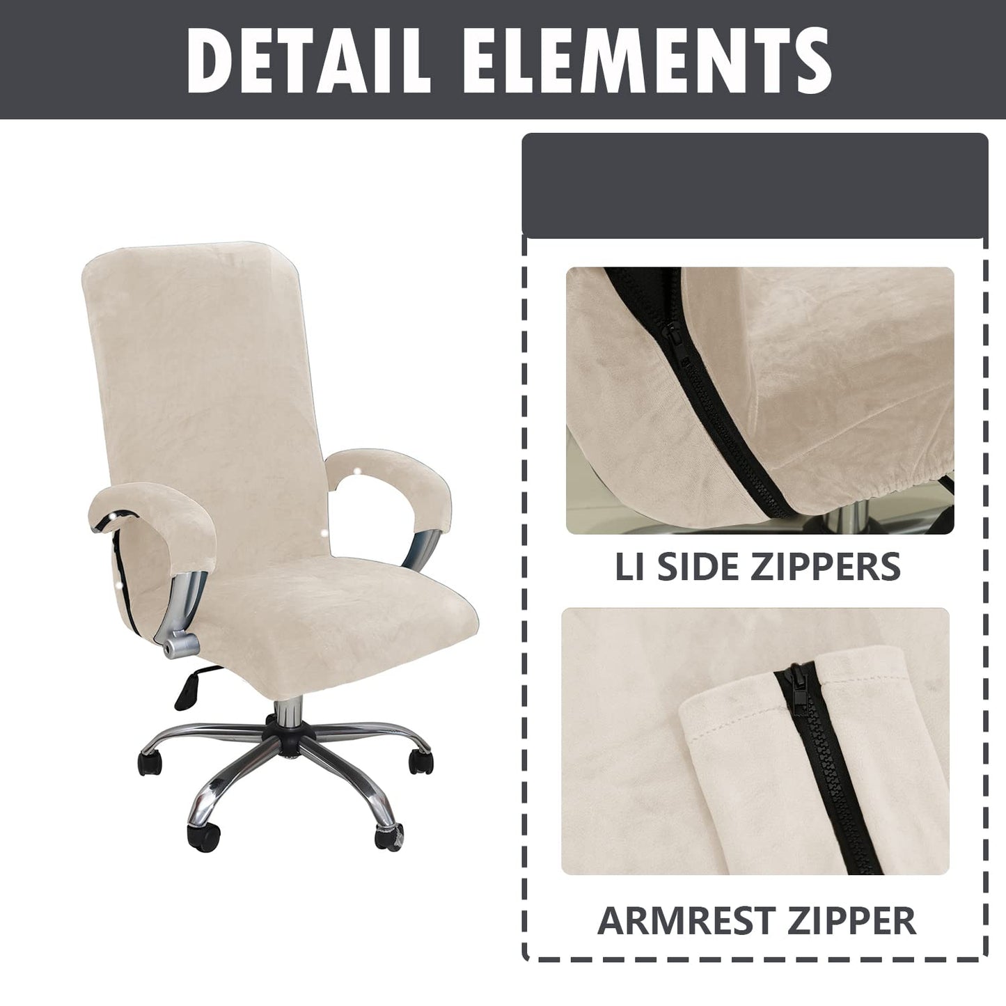 Bestenrose Velvet Office Chair Cover Stretch Computer Desk Armchair Covers
