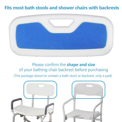Shower Chair Back Mat, Bath Stool Backrest Non-Slip Cushion EVA Foam Pad with Adhesive for Handicap, Disabled, Elderly (Back)