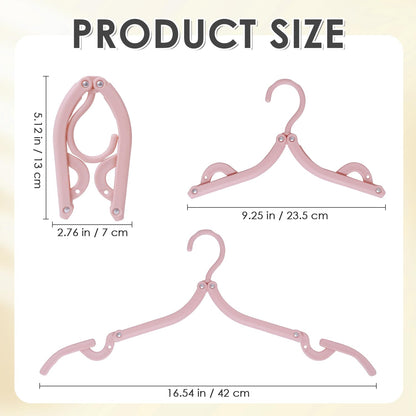 20PCS Folding Clothes Hangers Travel Portable Plastic Coats Hangers 4Colors