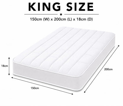 Starlight Beds White Tile King Size Mattress 150x200x18cm