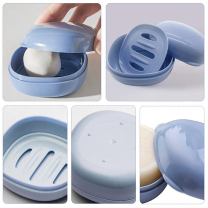 EQLEF Travel Soap Box 2 pcs,Portable Square Travel Soap Dish with Lid Leak proof Soap Travel Case Soap Storage Case for Travel Hiking Bathroom Gym