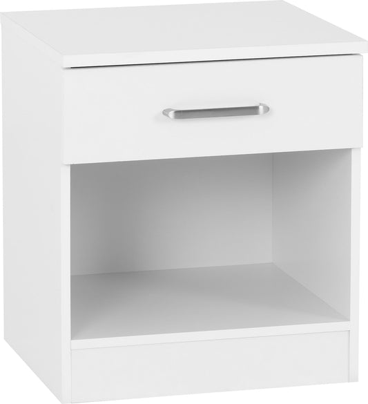 Seconique Dakota 1 Drawer Bedside in White