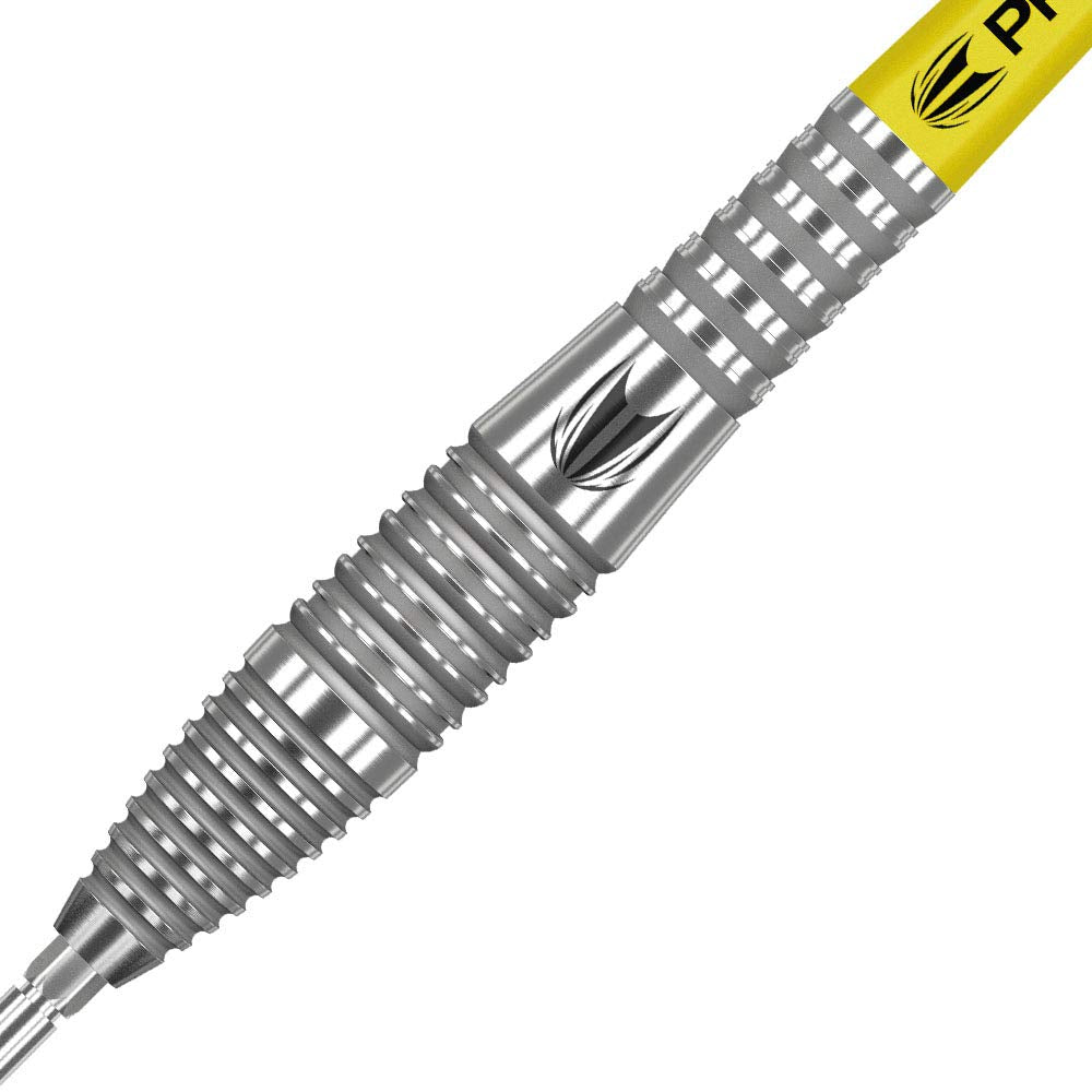 TARGET Darts Bolide 90% Tungsten Swiss Point Steel Tip Darts Set of 3, Barrel 05, 24 Grams | Featuring Pro Grip Dart Stems, Number 6 Dart Flights,