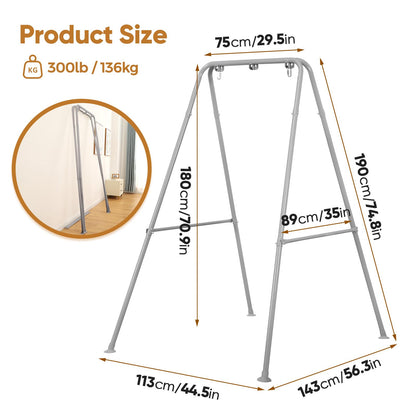 SELFLA Foldable Hammock Stand, Portable Hammock Chair Stand, Heavy Duty Folding Hammock Frame for Indoor or Outdoor, Easy to Assemble & Store (Hammock