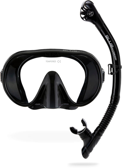 CRESSI Musa+ Scilla Combo Black - Adult Combo Set Musa Snorkeling Mask and Scilla Snorkel, Black, One Size