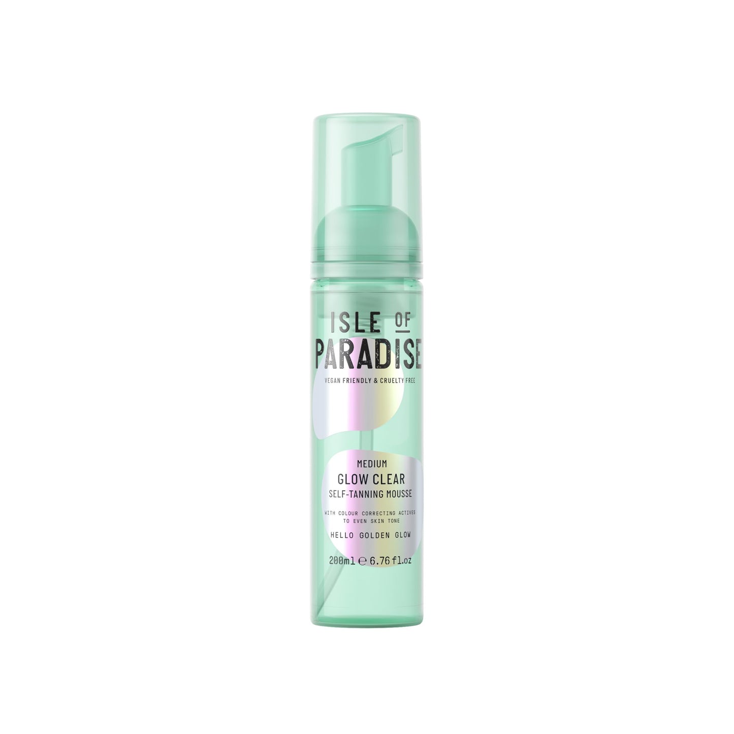 Isle of Paradise Self Tan Mousse, Medium (200 ml) Glow Clear Self Tanning Foam, Natural Ingredients & Vegan (packaging may vary)