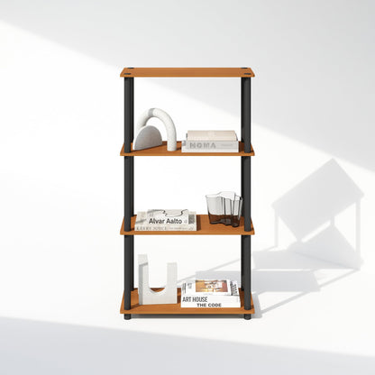 Furinno TURN-N-TUBE Book Shelf, 4-Tier Bookshelf, Bookcase with Multipurpose Compact Display Rack, 29.5 x 59.9 x 109.7 cm, for Living Room, Bedroom