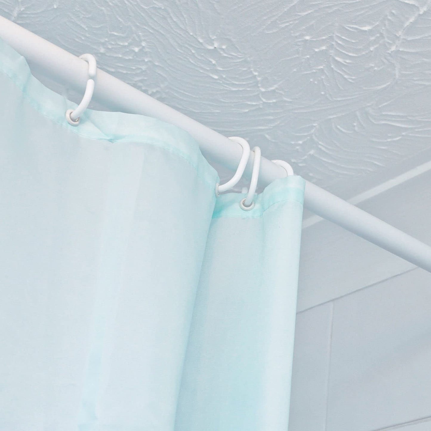 Shower Curtain Rings - 12 Pack Plastic C-Shaped Hooks, White - For Bathroom Shower or Window Rod