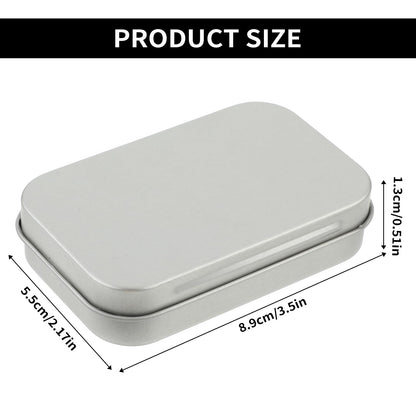 Ouligay Small Metal Tins with Lids - Rectangular Empty Hinged Tins for Candies, Key, Earring, Jewelry (Silver)