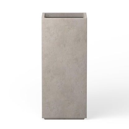 Kante Modern Rectangle Outdoor Planters, Weathered Concrete, 20.3" H