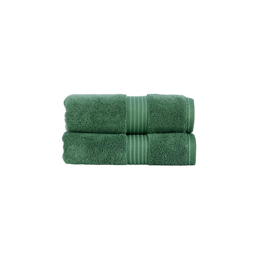 Christy Supreme Hygro 2 Hand Towels Set | Spruce Green | 100% Luxury Supima Cotton | Ultra Soft | Super Absorbent | 650GSM | Plush and Long Lasting