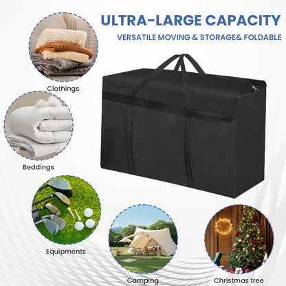 HOTUT 2 Pcs 180L Large Storage Bag,Extra Large Moving Bags Heavy Duty,with Zipper Handles,Strong Packing Boxes,with Strong Oxford Cloth,for Clothes