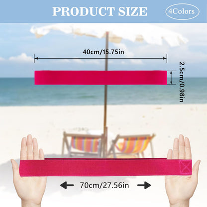 4 Pcs Beach Towel Bands for Sun Loungers, Elastic Windproof Sunbed Towel Straps, Non-Slip Chair Towel Holder for Pool, Beach, Cruise Chairs