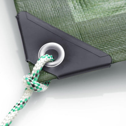GardenMate 5m x 6m 120g/m? Green Tarpaulin - Waterproof, UV-Protected, Tear-Resistant