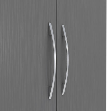 Seconique Nevada 2 Door 1 Drawer Wardrobe in 3D Effect Grey