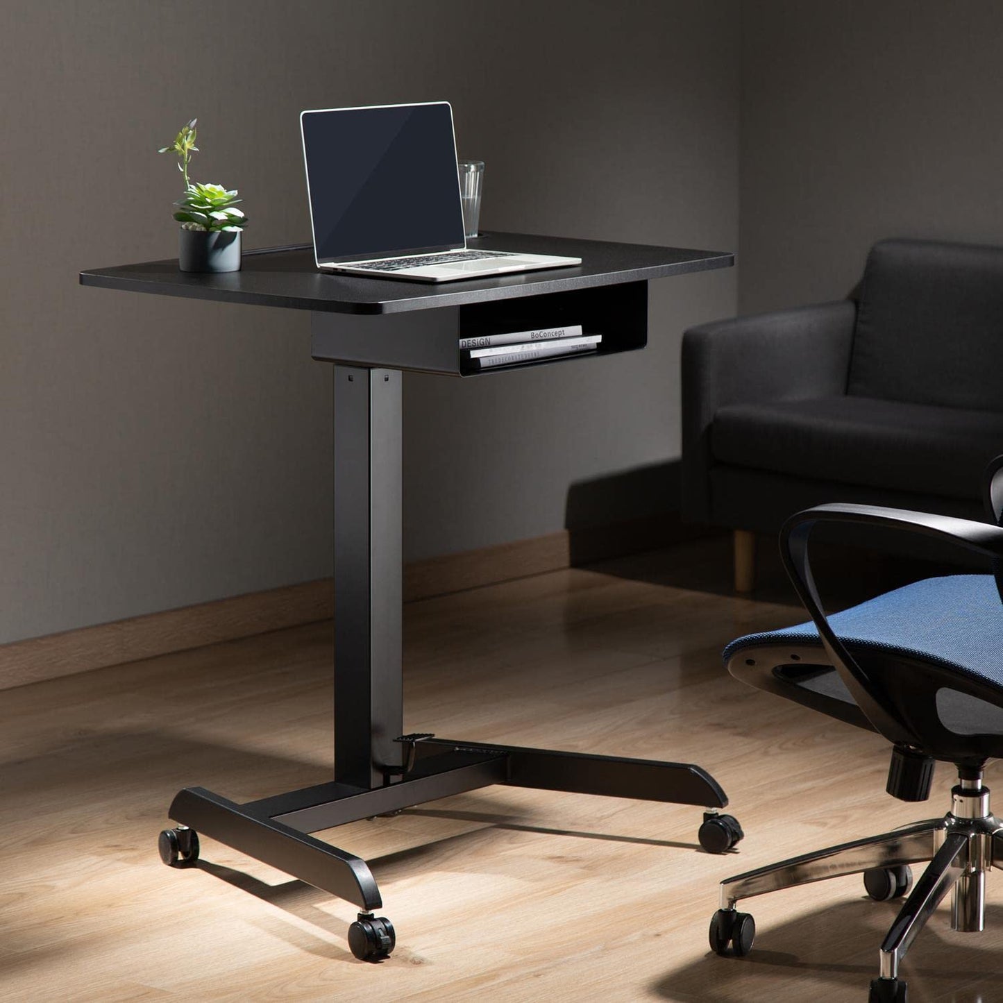 Maclean MC-903 Höhenverstellbarer Laptoptisch mit Rollen und mit Einer Schublade Sitz-steh-Schreibtisch Höhenverstellbar bis max. 113cm max. 8kg