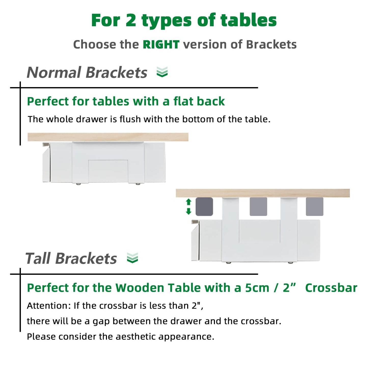 OSteed Large Under Desk Metal Drawer 45cm, Office Under Shelf Drawer, White