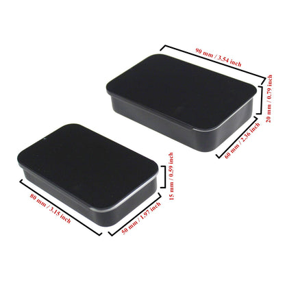 Goodma 24-Pack Rectangular Metal Slide Top Tin Containers, Black