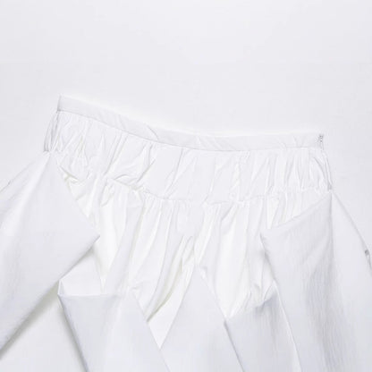 Elastic waist solid color short pleated puffy skirt half skirt