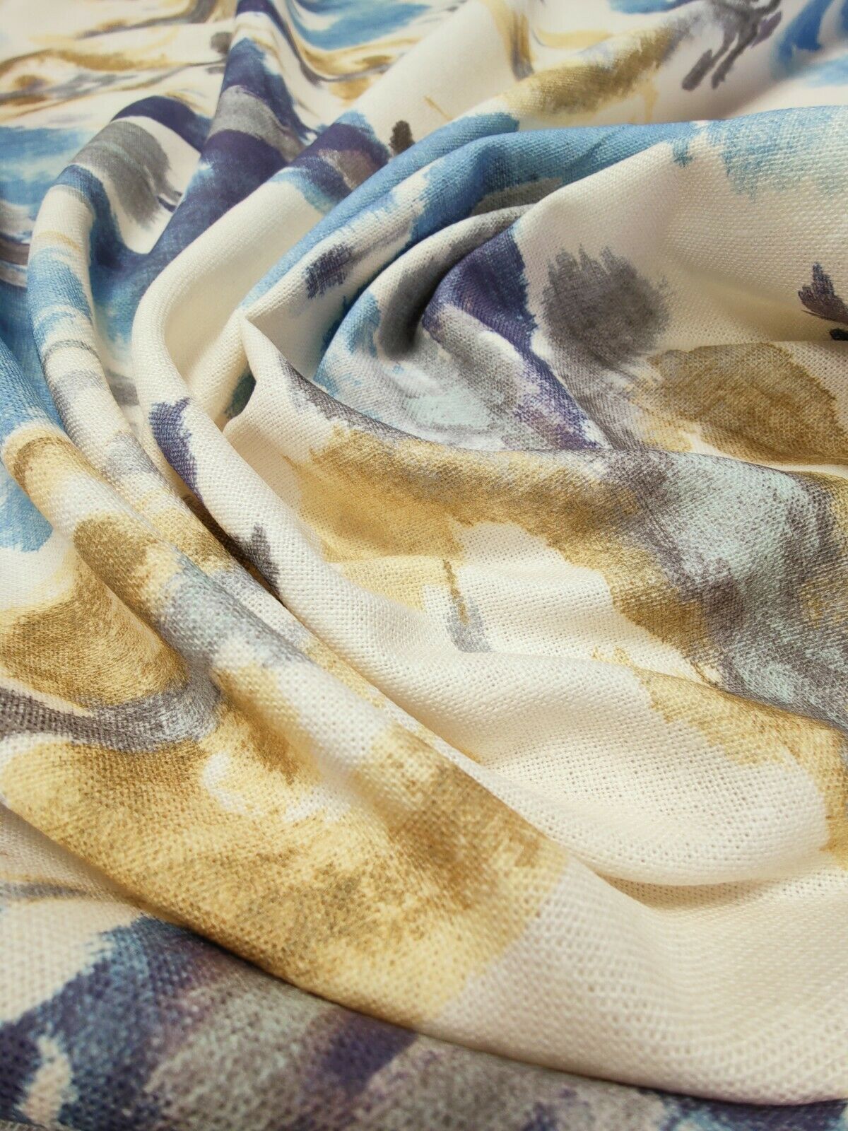 Edinburgh Weavers Valentine Blue Curtain Upholstery Fabric By The Metre