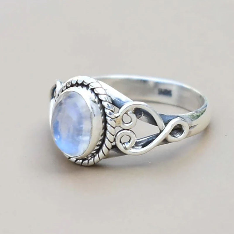 Alloy Geometric Hollowed-Out Pattern Moonlight Ring