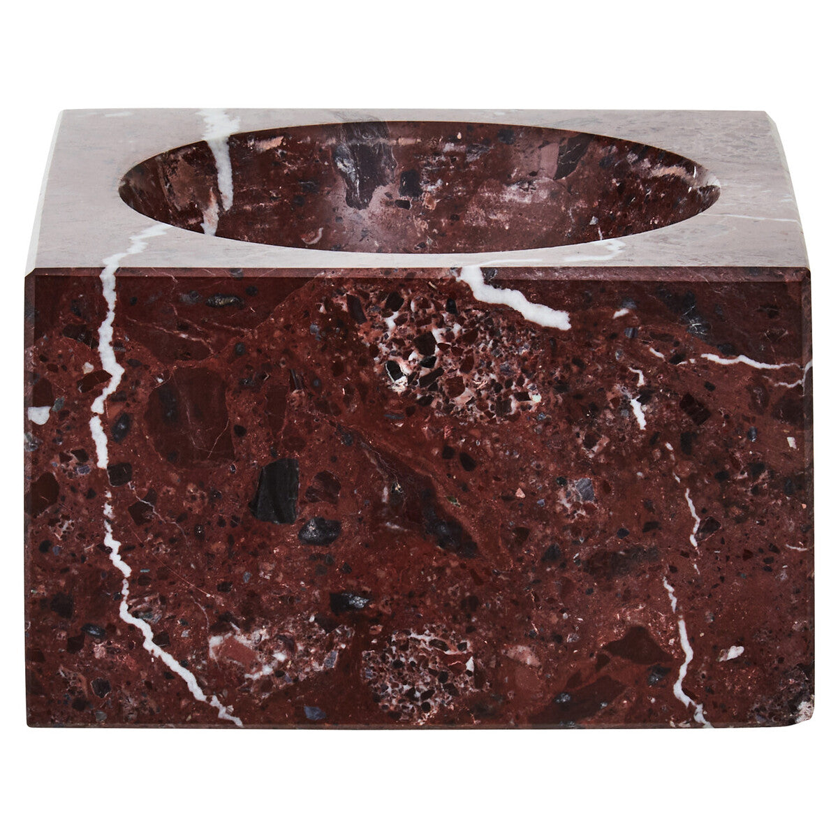 Salmo Square Red Marble Bowl