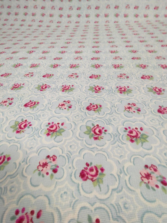 Studio G Rose Tile Sky Curtain Fabric By The Metre