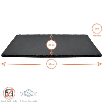 13pc Black Heart Slate Placemats Set