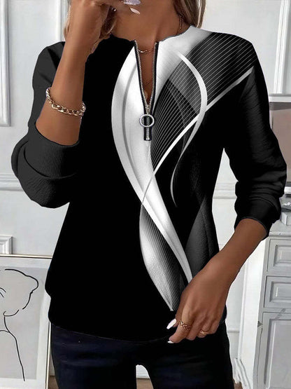 Women's Casual Christmas-Print Raglan Sweatshirt
