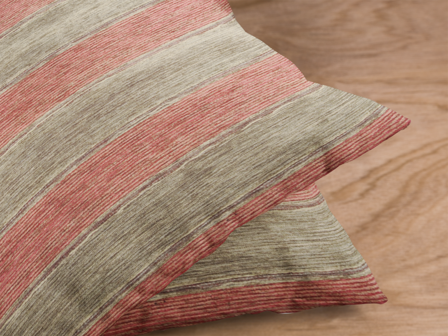 Art of the Loom Kilim Stripe Woven Cushion Cover - Red/Brown Stripes 45/50/60cm