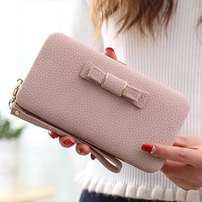 Cute bow large capacity multi-function clutch