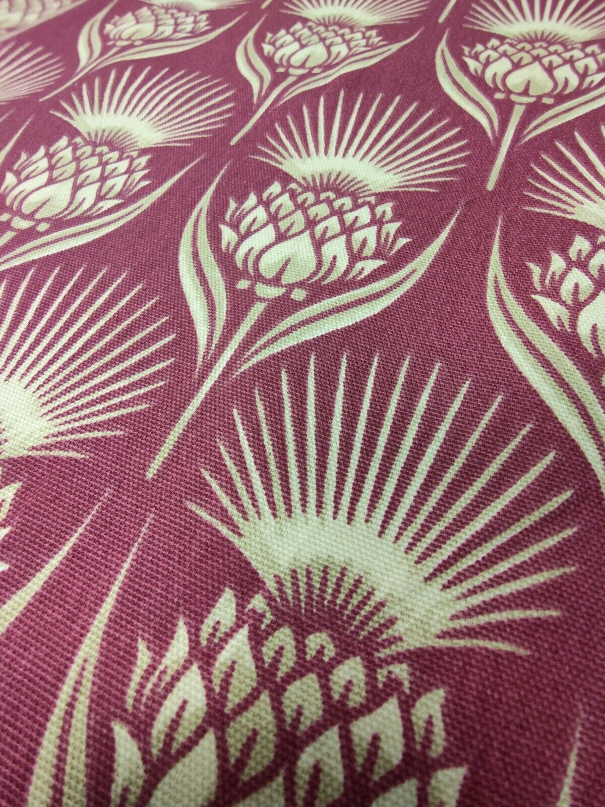 iLiv Deco Thistle Deep Pink Curtain Upholstery Fabric By The Metre