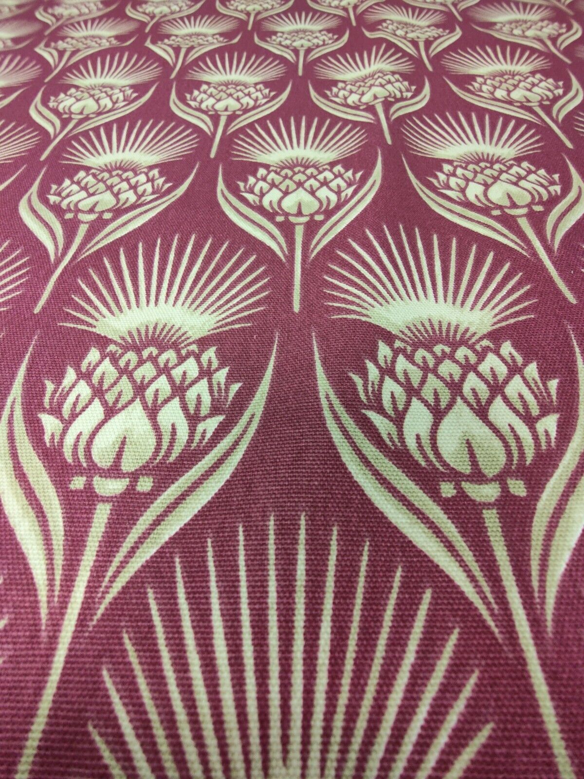 iLiv Deco Thistle Deep Pink Curtain Upholstery Fabric By The Metre